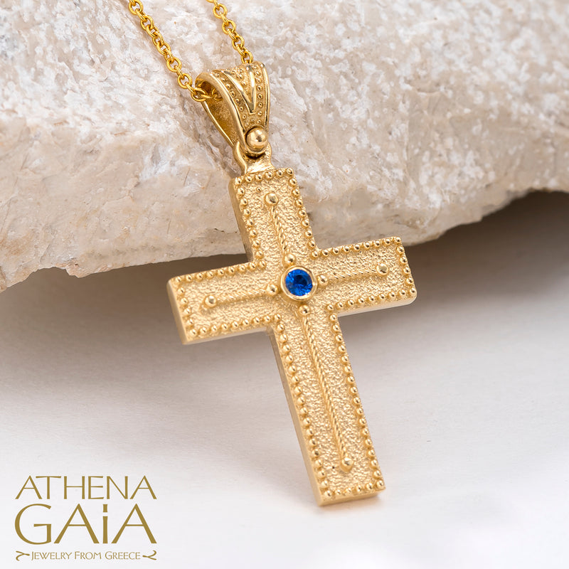 Rope Core Western Cross - 14k Gold - Orthodox Cross