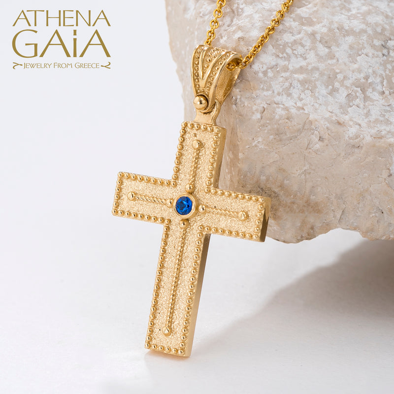 Rope Core Western Cross - 14k Gold - Orthodox Cross