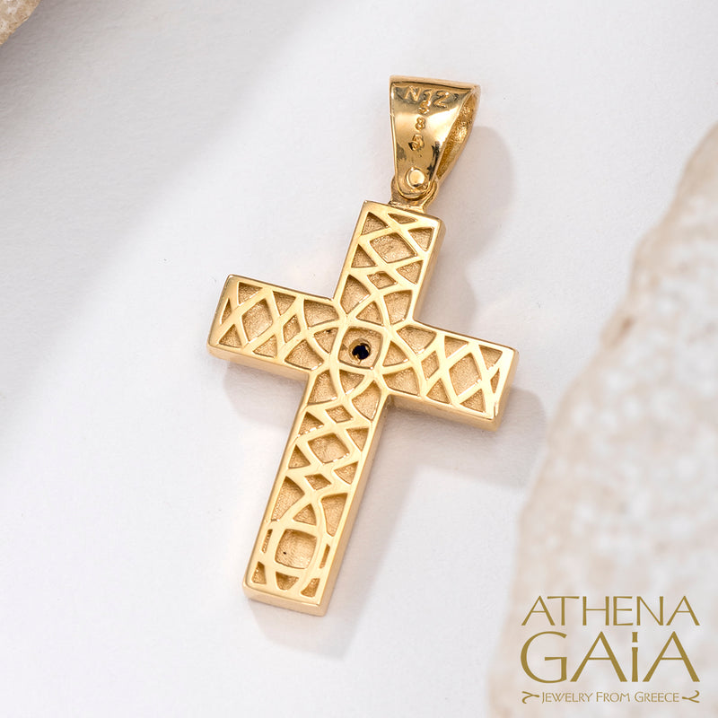 Granulated Western Cross - 14k Gold - Byzantine Cross