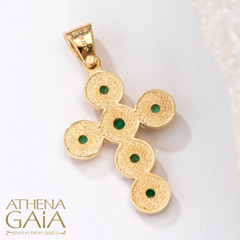 Circles Geometric Cross - 14k Gold - Orthodox Cross