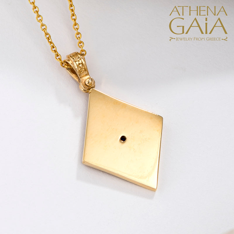 Beaded Compass Pendant - 14k Gold Pendant