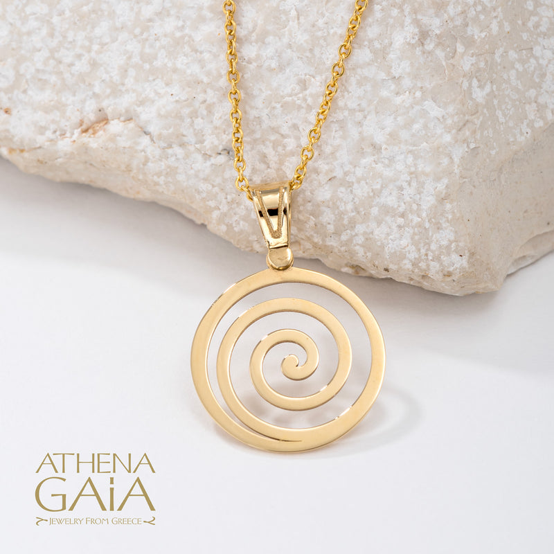 Spiral Pendant - 14k Gold Pendant