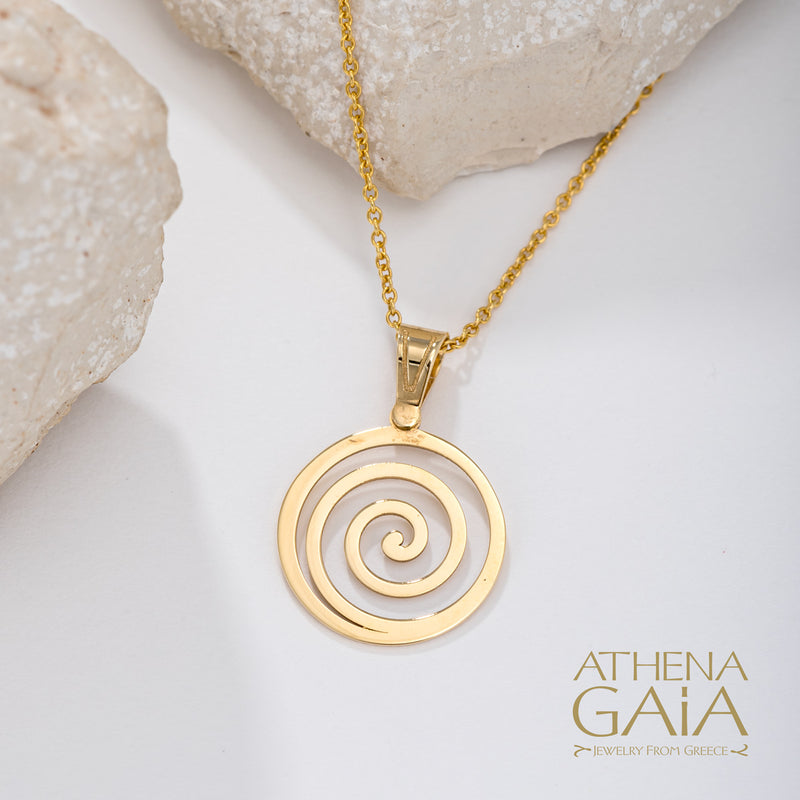 Spiral Pendant - 14k Gold Pendant
