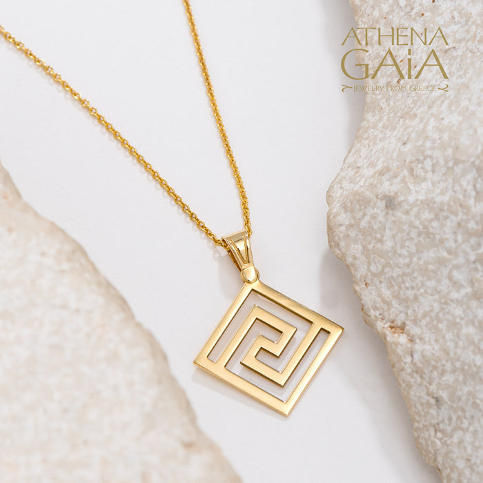 Gold Greek Key Necklace GMN5 – Samourakis Jewelry
