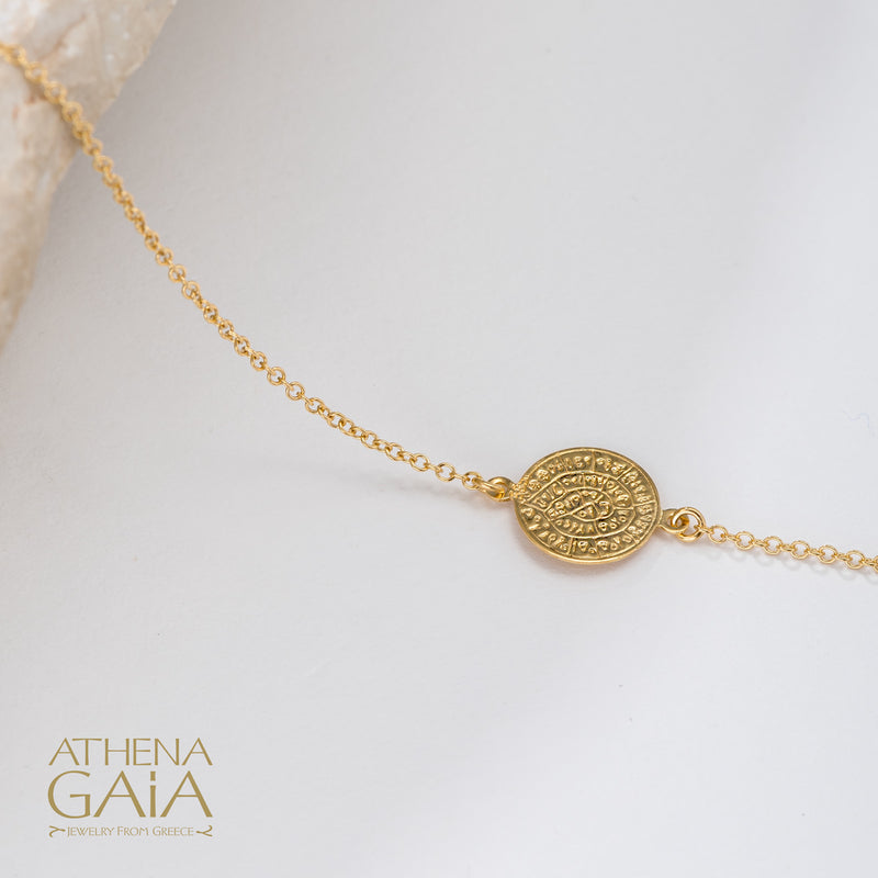 Phaistos 3-Disc Necklace - 14k Gold Necklace