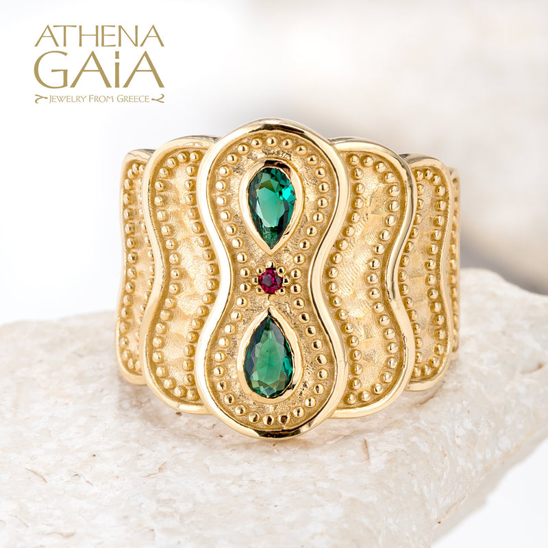 14k Gold Wave Ring - 14k Gold Ring - Cocktail Ring