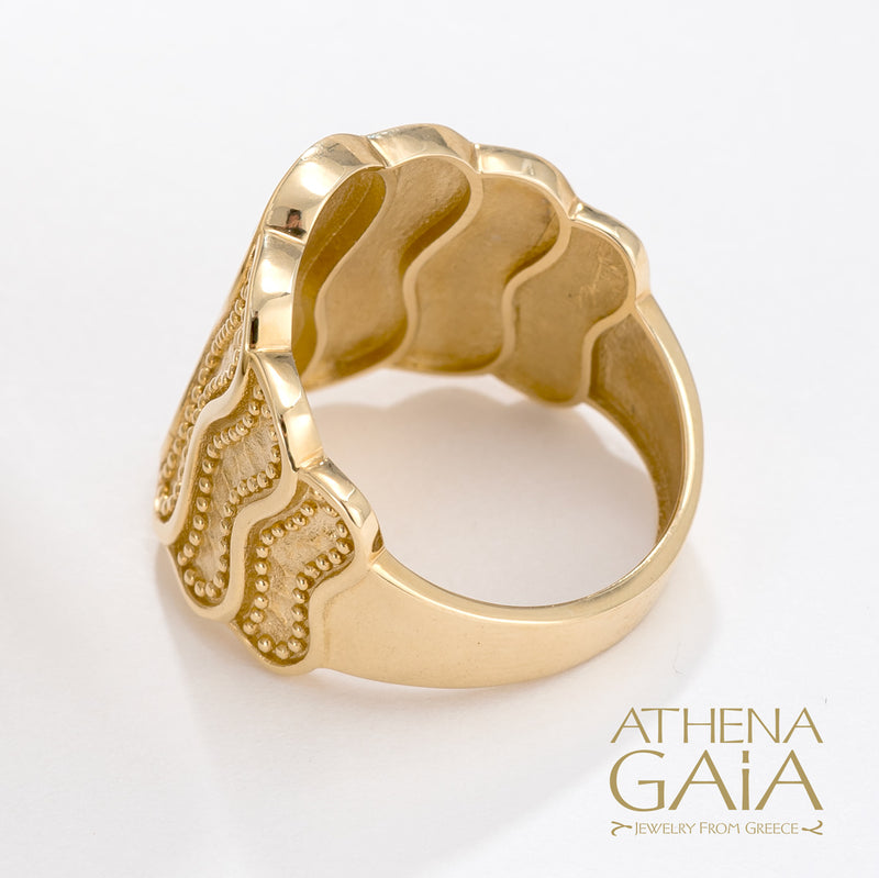 14k Gold Wave Ring - 14k Gold Ring - Cocktail Ring