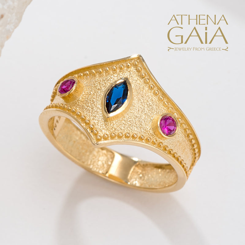 Points Ring - 14k Gold Ring - Cocktail Ring