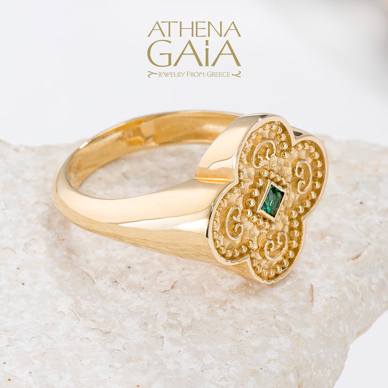 Faith Ring - 14k Gold Ring - Cocktail Ring