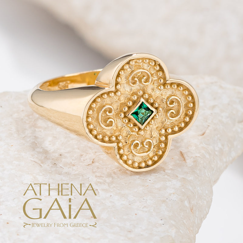 Faith Ring - 14k Gold Ring - Cocktail Ring