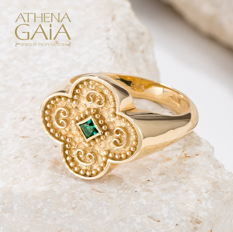 Faith Ring - 14k Gold Ring - Cocktail Ring