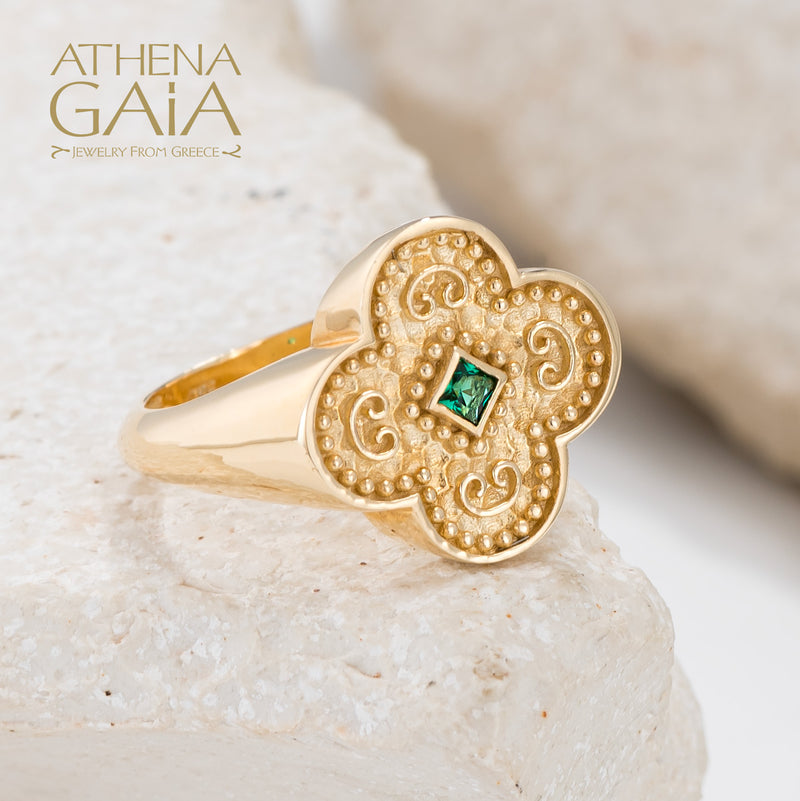 Faith Ring - 14k Gold Ring - Cocktail Ring