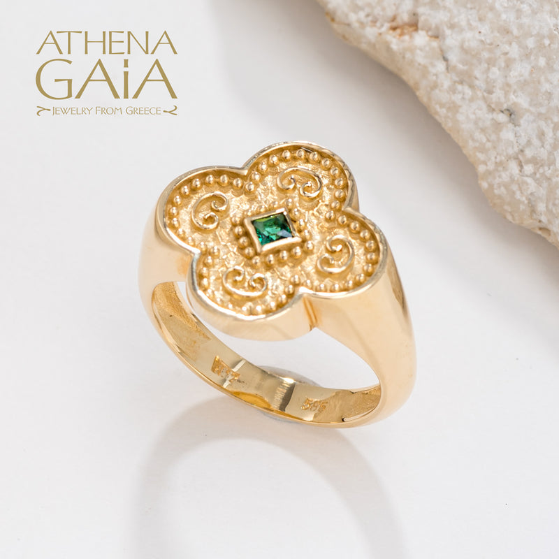 Faith Ring - 14k Gold Ring - Cocktail Ring