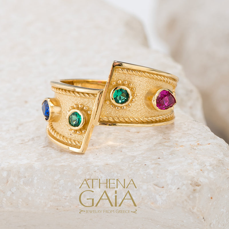 Cut Slide Ring - 14k Gold Ring - Cocktail Ring