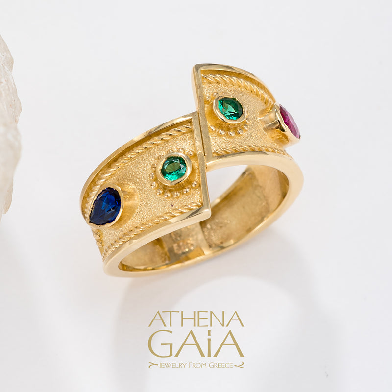 Cut Slide Ring - 14k Gold Ring - Cocktail Ring