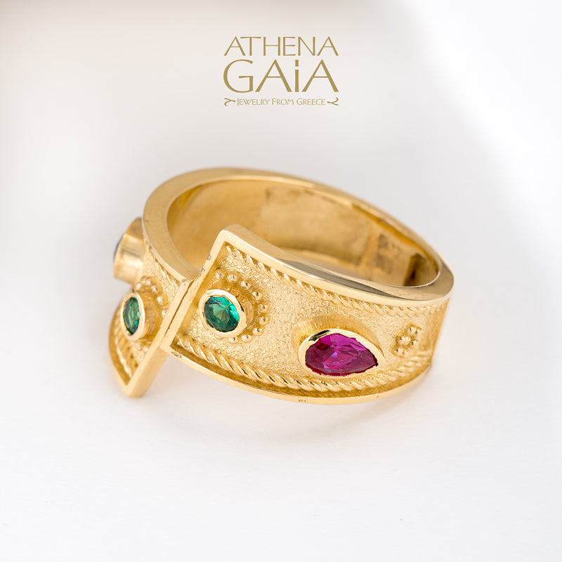 Cut Slide Ring - 14k Gold Ring - Cocktail Ring