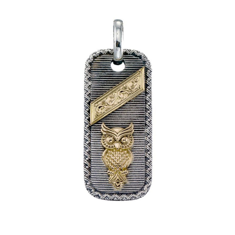 Owl Talisman Pendant - 18k Gold & Sterling Silver Pendant