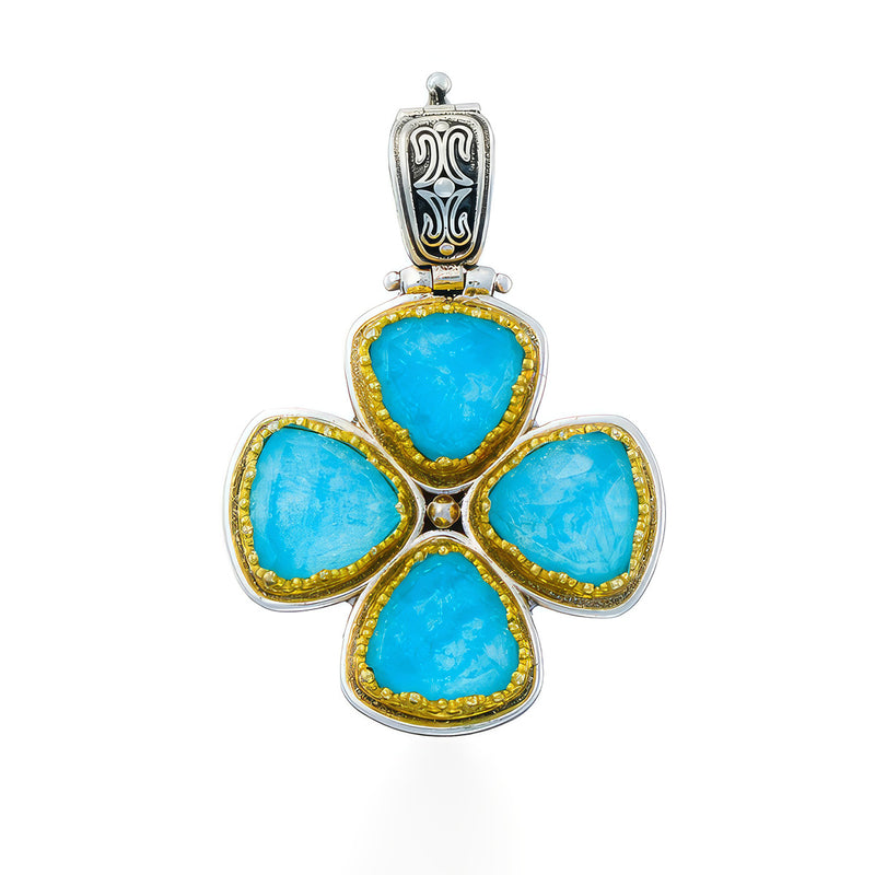 Pop Rocks Iris Bezel Triangle Cross - Gold Plated Sterling Silver