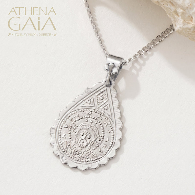Justinian and Theodora Drop Konstantinata (Large) - Sterling Silver