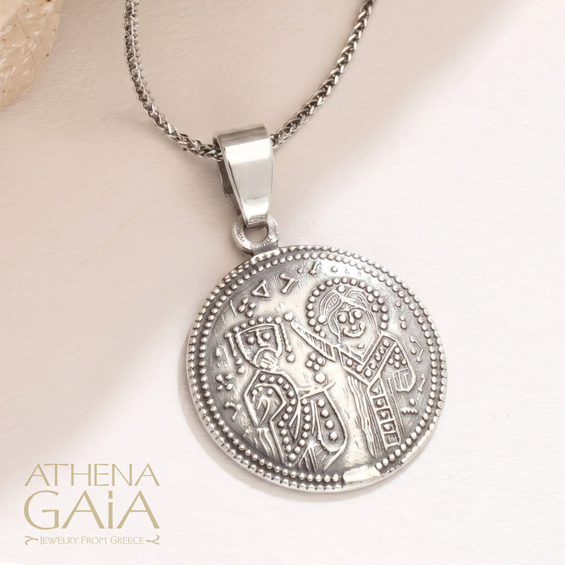 Justinian and Theodora with Jesus (Large) - Sterling Silver - Coin Konstantinata