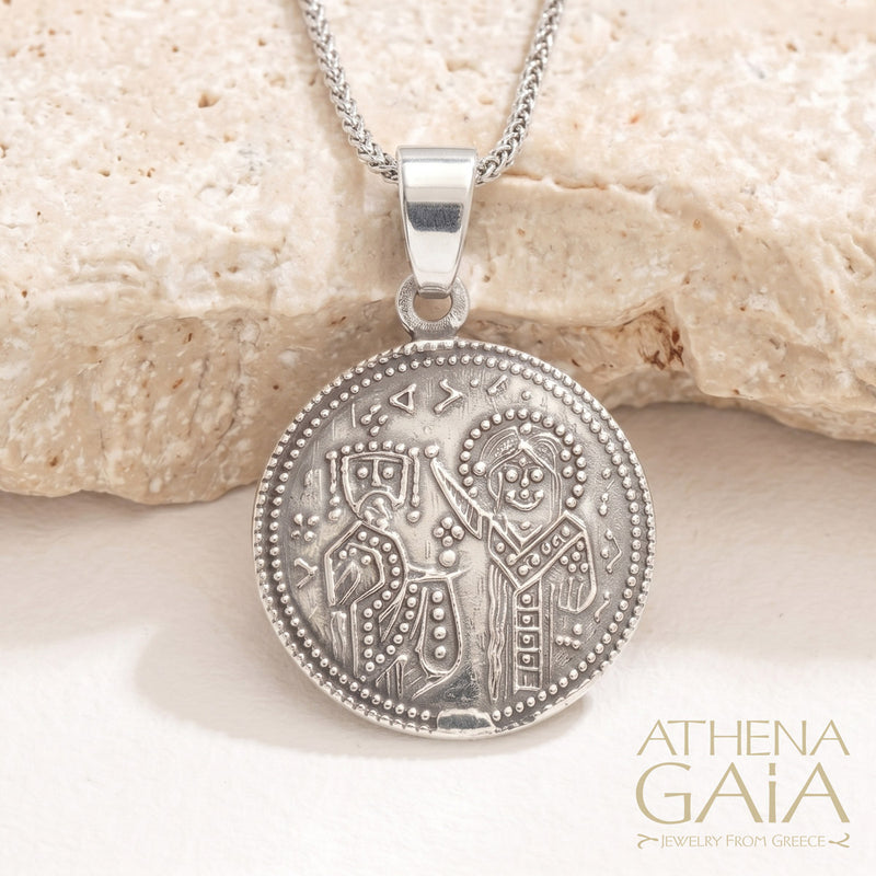 Justinian and Theodora with Jesus (Large) - Sterling Silver - Coin Konstantinata