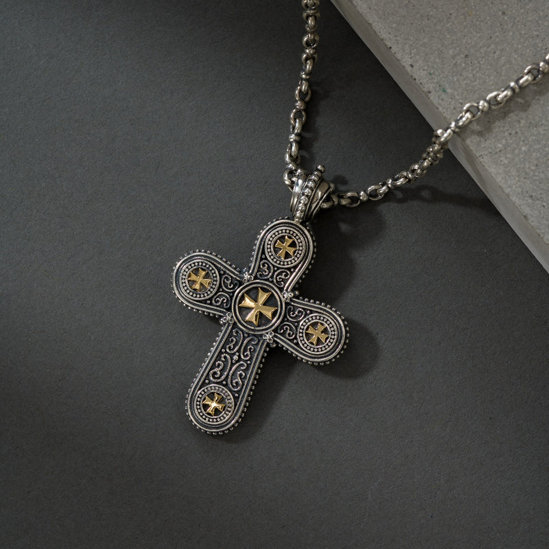 Five Cross Pomme Cross - Sterling Silver - Cross Necklace
