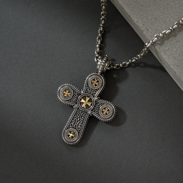 Five Cross Pomme Cross - Sterling Silver - Cross Necklace