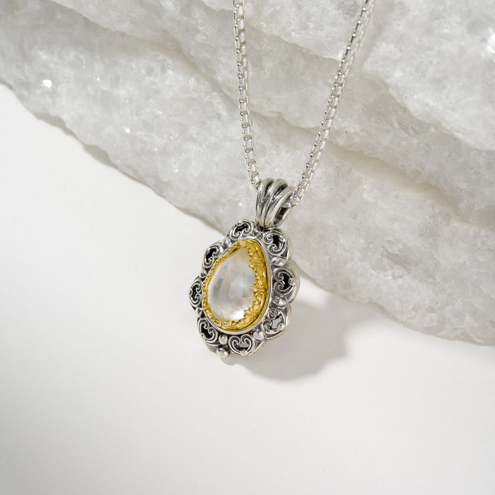 Pop Rocks Penelope Teardrop Pendant - Gold Plated Sterling Silver Pendant