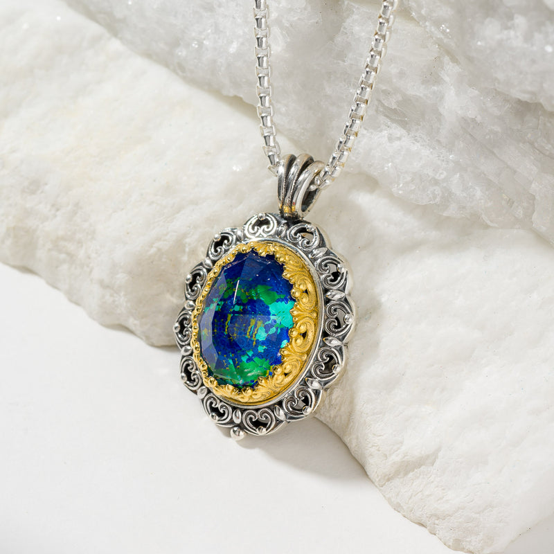 Pop Rocks Penelope Big Oval Pendant - Gold Plated Sterling Silver Pendant