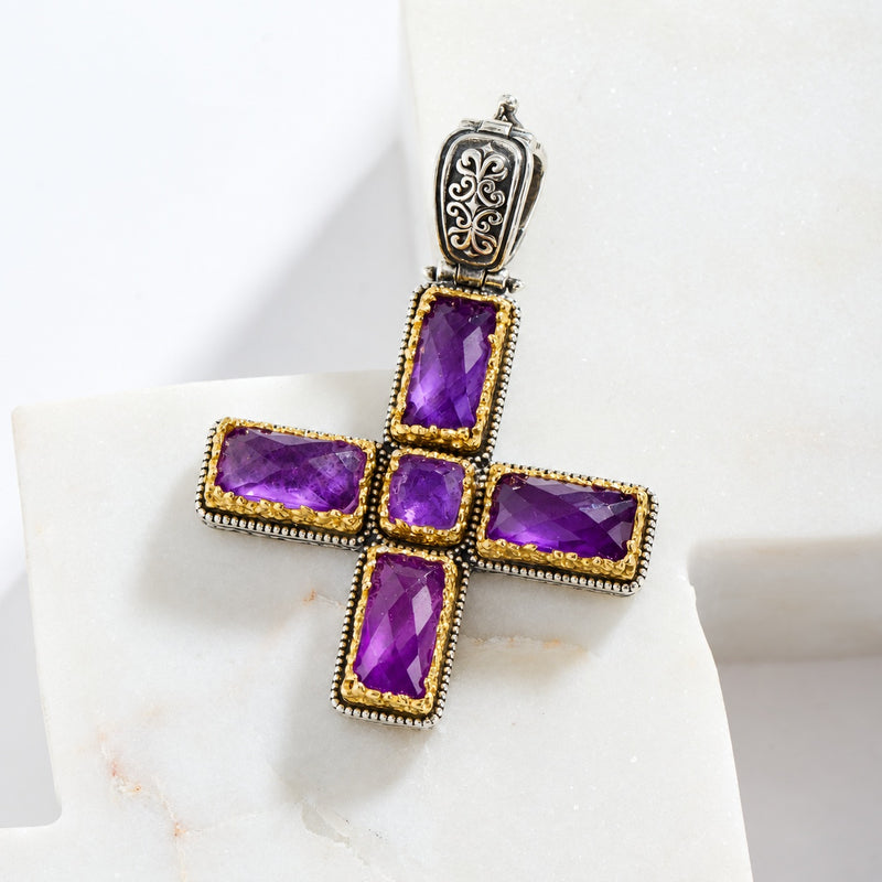 Dione Doublet Greek Cross - Sterling Silver & Gold Plating - Greek Cross