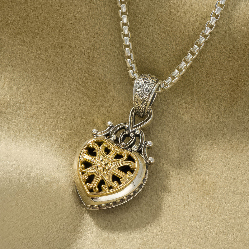 Roxana Heart Pendant - 18k Gold & Sterling Silver Pendant