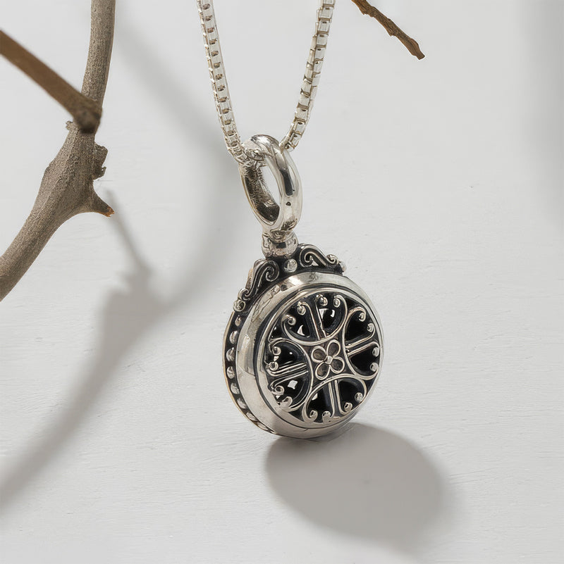 Roxana Round Pendant - Sterling Silver Pendant