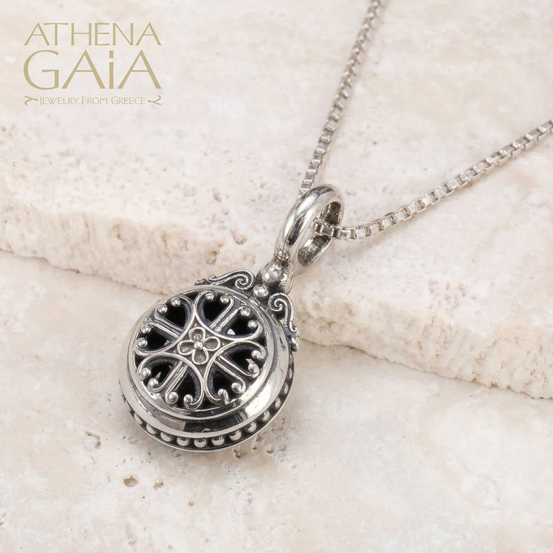 Roxana Round Pendant - Sterling Silver Pendant