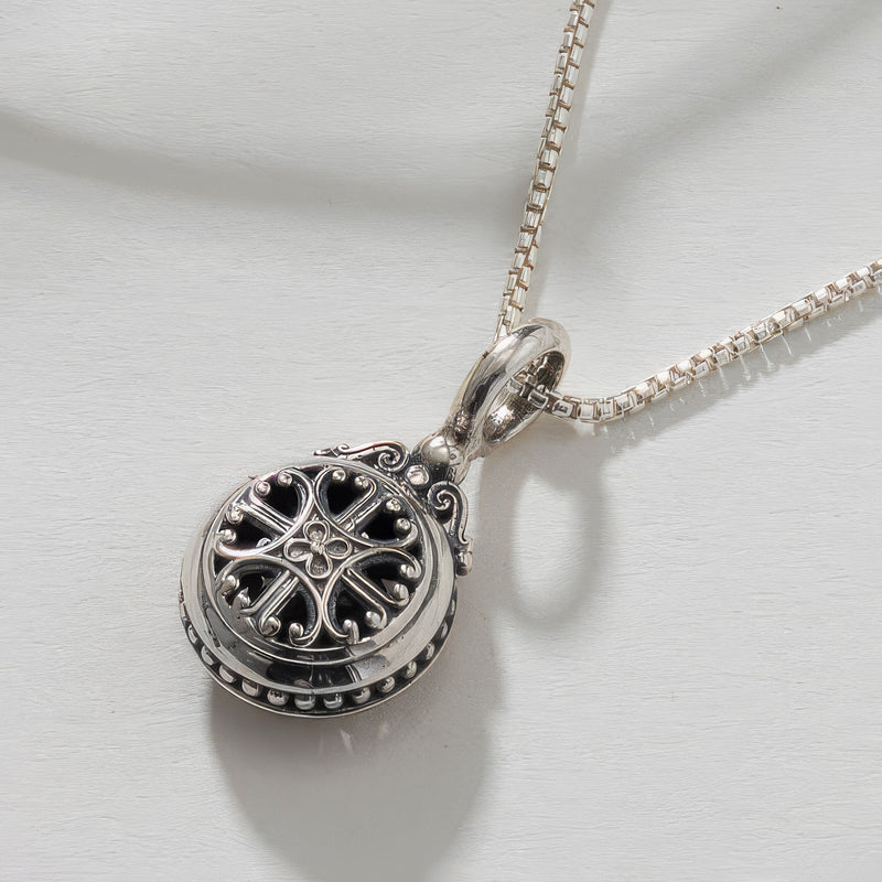 Roxana Round Pendant - Sterling Silver Pendant