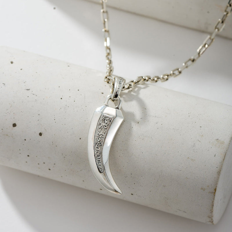 Simplicity Claw Amulet Pendant - Sterling Silver Pendant