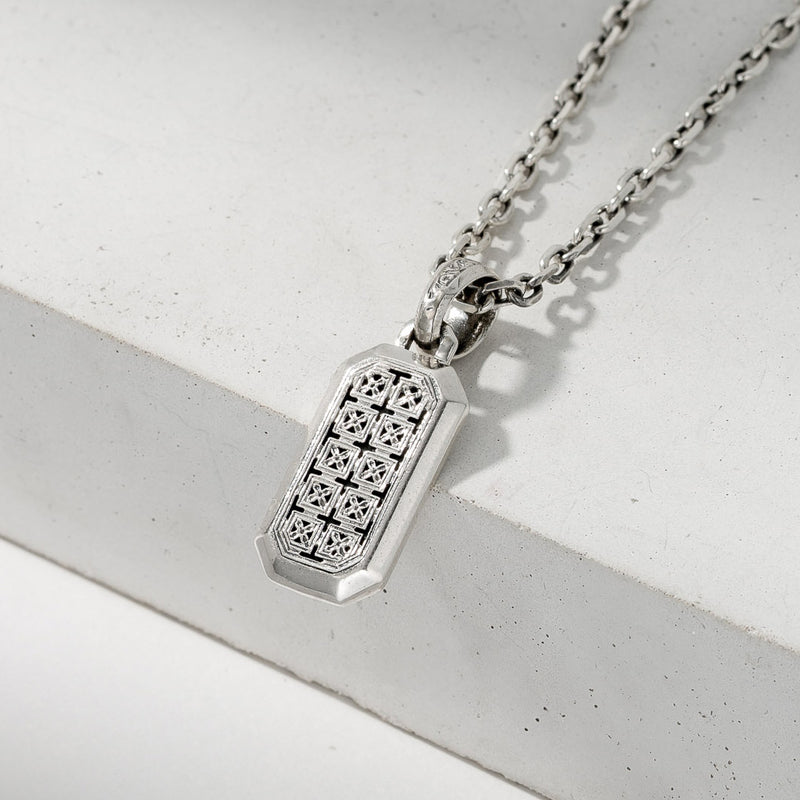 Simplicity Cross Pattern Pendant - Sterling Silver Pendant