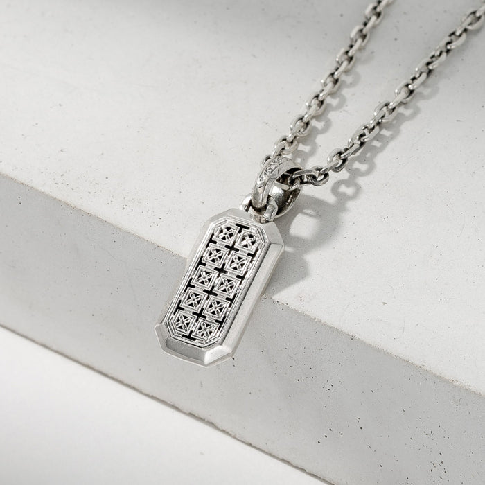 Simplicity Cross Pattern Pendant - Sterling Silver Pendant