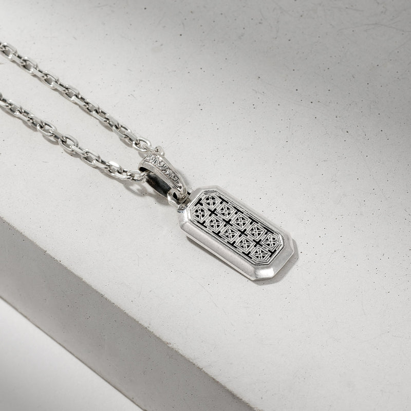 Simplicity Cross Pattern Pendant - Sterling Silver Pendant