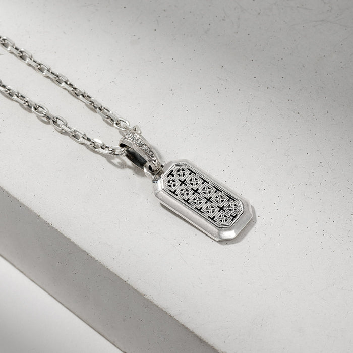 Simplicity Cross Pattern Pendant - Sterling Silver Pendant