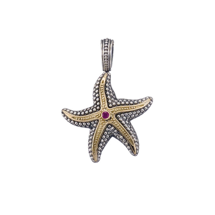 Thalassa Small Starfish with Stone Pendant