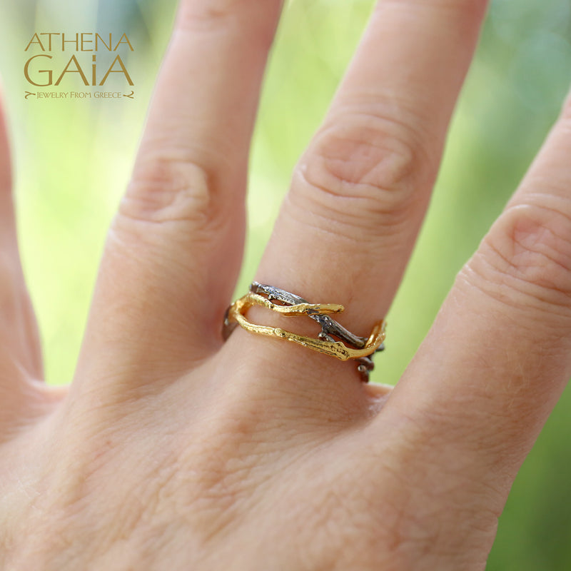 Branch Ring - Gold Plated Sterling Silver Ring