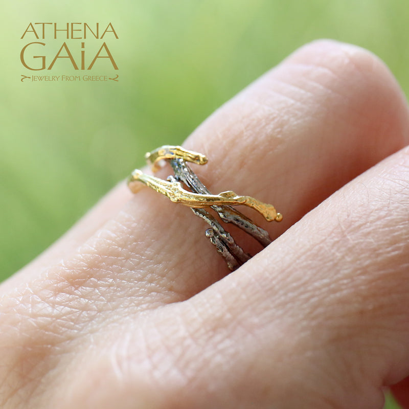 Branch Ring - Gold Plated Sterling Silver Ring