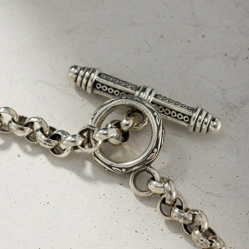 Single Station Anchor Link Bracelet - Sterling Silver - Link Bracelet