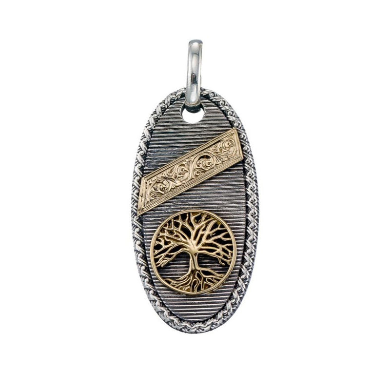 Tree of Life Talisman Pendant - 18k Gold & Sterling Silver Pendant