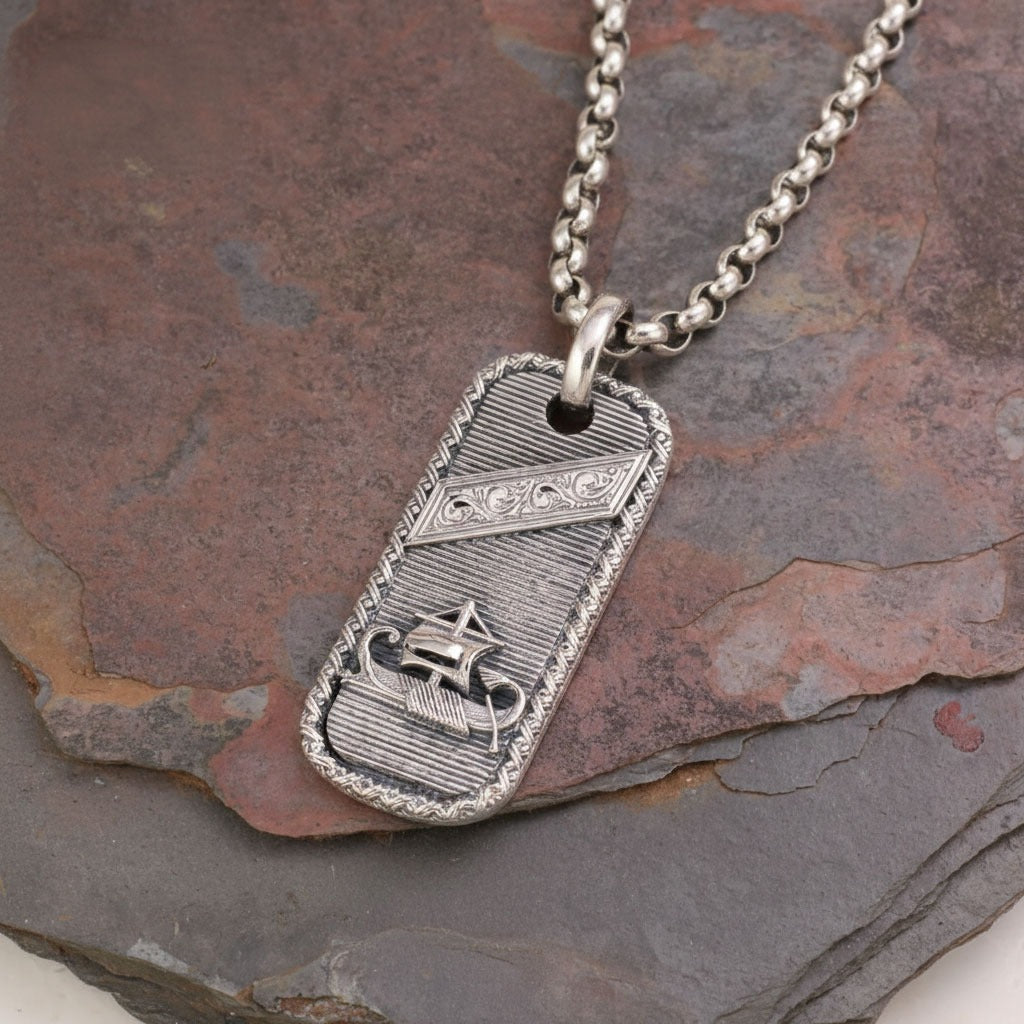 Tablet Trireme Pendant - Sterling Silver - Talisman