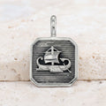 Trireme Talisman Square Pendant - Sterling Silver Pendant