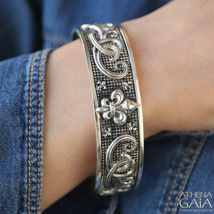 Fleur De Lis Open Bracelet (In-Stock)