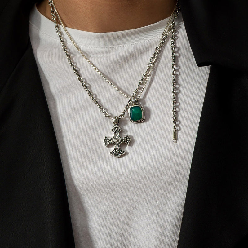 Patmos Flared Cross - Sterling Silver - Cross Necklace