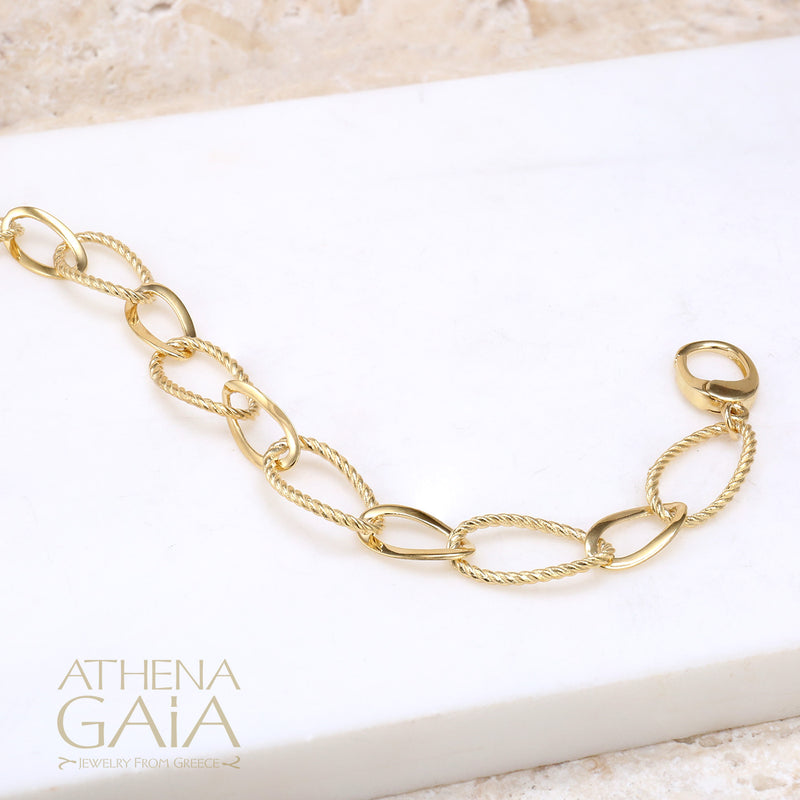 Drop Link Bracelet - 14k Gold Bracelet