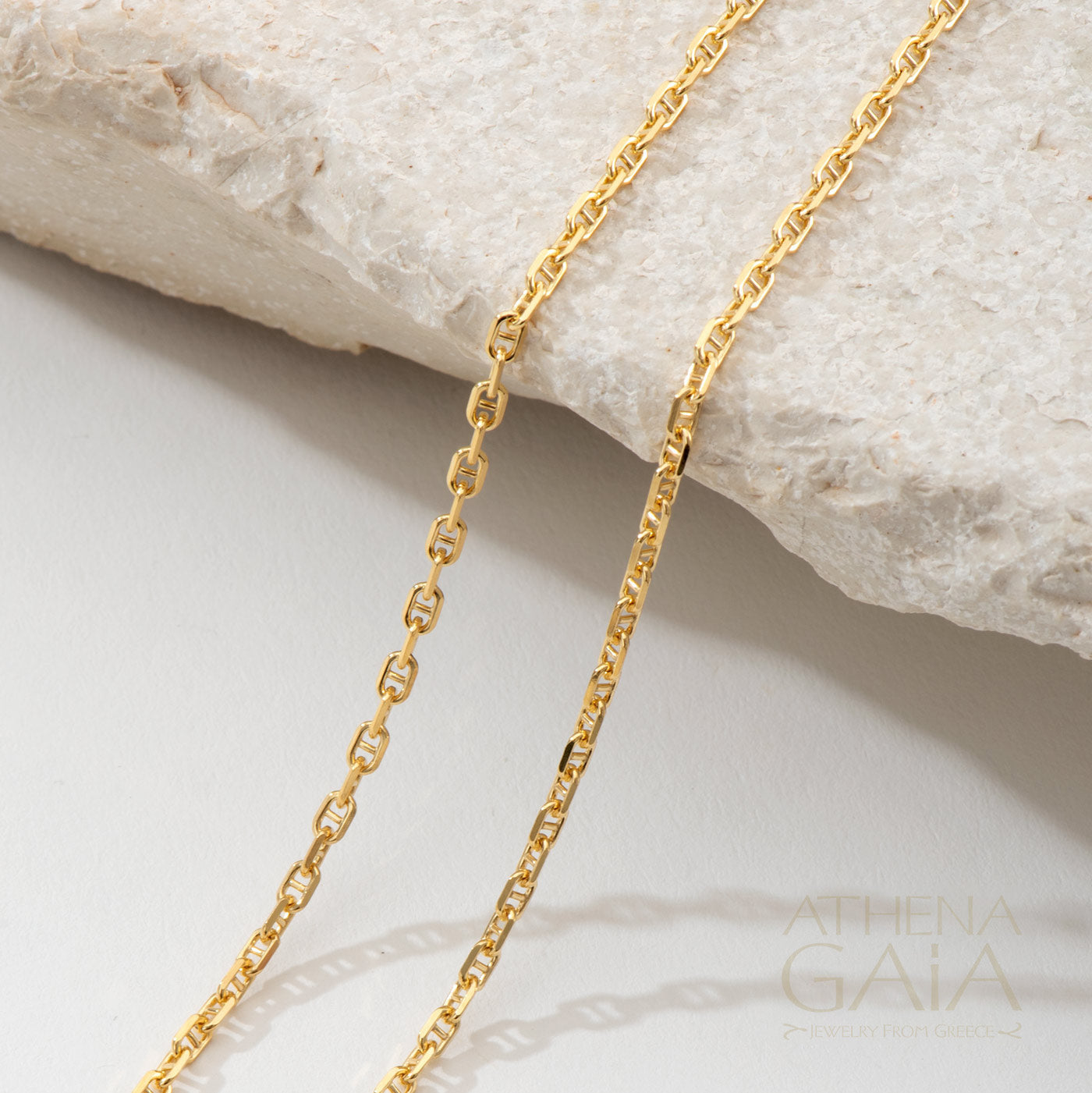 Theta Forzatina (Anchor) 14k Gold Chain — Athena Gaia
